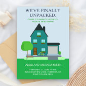 Modernes Aquamarines Green Zuhause Housewarming Pa Einladung