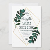 Modernes Aquamarines Greenery Terrarium Hochzeit Einladung (Vorderseite)