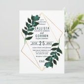 Modernes Aquamarines Greenery Terrarium Hochzeit Einladung (Stehend Vorderseite)