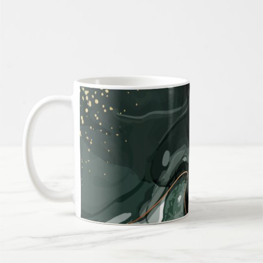 modernes, aquamarines, grünes Goldbarren-Marmor Kaffeetasse (Links)
