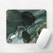 modernes, aquamarines, grünes Goldbarren-Marmor Mousepad (Mit Mouse)