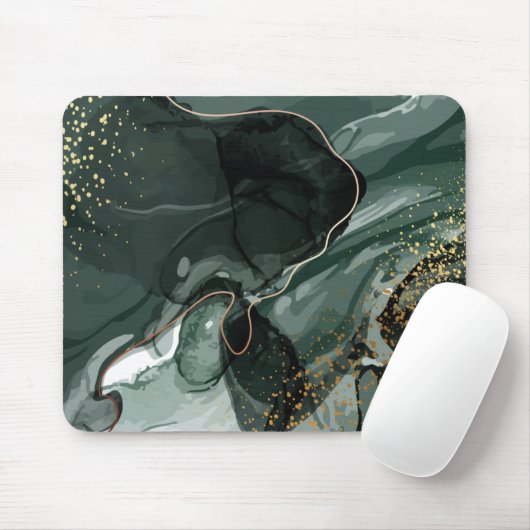 modernes, aquamarines, grünes Goldbarren-Marmor Mousepad (Mit Mouse)