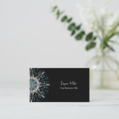 Modernes, Aquamarines, grünes Schwarz Bohemisch Ma Visitenkarte (Stehend Vorderseite)