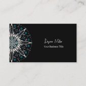 Modernes, Aquamarines, grünes Schwarz Bohemisch Ma Visitenkarte (Vorderseite)