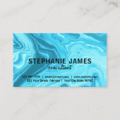 Modernes Aquamarines Kunstfluid Marbella Paint Ber Visitenkarte (Vorderseite)