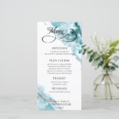 Modernes Aquamarines Menü für die Silber-Wasserfar (Stehend Vorderseite)