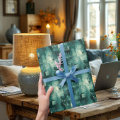 Modernes, Aquamarines Monochromatisches Muster mit Geschenkpapier