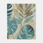 Modernes, Aquamarines Monstera Botana Fleecedecke (Vorderseite)