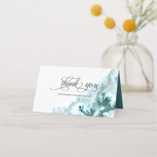 Modernes Aquamarines Moss Agate Menü (Rückseite)