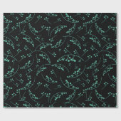 Modernes aquamarines Muster für Schwarzen Beeren Geschenkpapier (Flach)