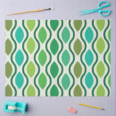 Modernes Aquamarines Ogee-Muster aus der Mitte des Seidenpapier (Basteln)