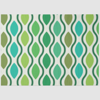 Modernes Aquamarines Ogee-Muster aus der Mitte des Seidenpapier