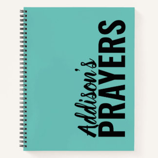 Modernes Aquamarines Personalisiertes Prayer-Journ Notizblock