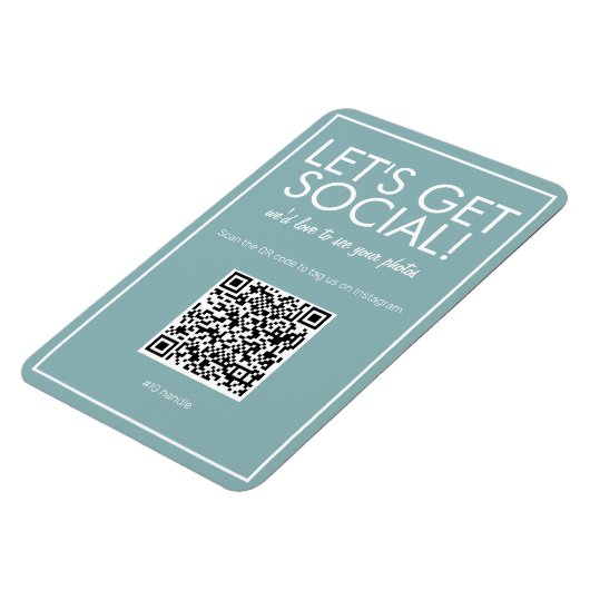 Modernes Aquamarines QR Code Magnet (Linke Seite)