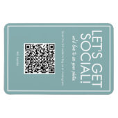 Modernes Aquamarines QR Code Magnet (Horizontal)
