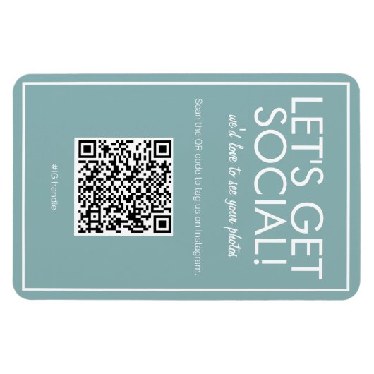 Modernes Aquamarines QR Code Magnet (Horizontal)