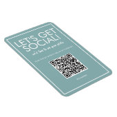 Modernes Aquamarines QR Code Magnet (Rechte Seite)