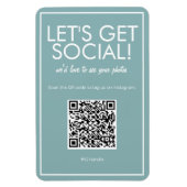Modernes Aquamarines QR Code Magnet (Vertikal)