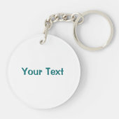 Modernes Aquamarines Reitlogo Personalisiert Schlüsselanhänger (Rückseite)