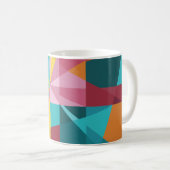 Modernes aquamarines, rosa, gelbes geometrisches kaffeetasse (VorderseiteRechts)