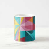 Modernes aquamarines, rosa, gelbes geometrisches kaffeetasse (Mittel)