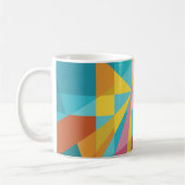 Modernes aquamarines, rosa, gelbes geometrisches kaffeetasse (Links)