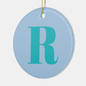 Modernes Aquamarines Schreiben | Monogram Initial Keramik Ornament (Links)