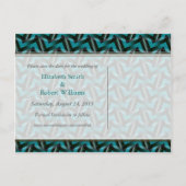 Modernes Aquamarines Schwarzes Muster Save the Dat Ankündigungspostkarte (Rückseite)