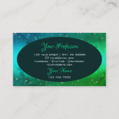 Modernes Aquamarines Sparkling-Glitzer-Monogramm Visitenkarte (Rückseite)