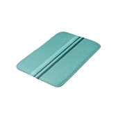 Modernes Aquamarines Streifenmuster Badematte (Schrägansicht)