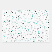 Modernes, Aquamarines Türkis Terrazzo Muster Geschenkpapier Set (Vorderseite 3)