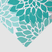 Modernes aquamarines und graues Blumen Seidenpapier (Ausschnitt)