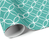 Modernes, Aquamarines und weißes Diamantmuster Geschenkpapier (Rolleneckpunkt)