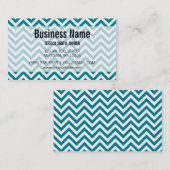 Modernes aquamarines und weißes Zickzack Muster Visitenkarte (Vorne/Hinten)