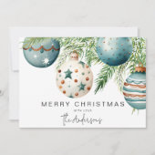 Modernes Aquamarines Weihnachtsbauble Einladung (Vorderseite)