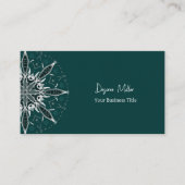 Modernes, Aquamarines, weißes Bohemisches Mandala Visitenkarte (Vorderseite)