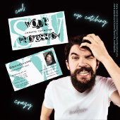 Modernes Aquamarines Weißschwarz mit Foto und Mono Visitenkarte