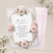 Modernes Aquarell 3D Rosa Blume Brautparty Einladung