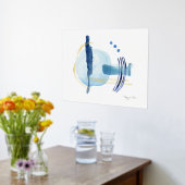 Modernes Aquarell Abstrakt Modernes Navy Blau Foliendrucke (Ablage(Küche))