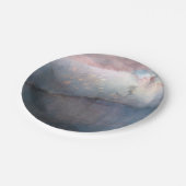 Modernes Aquarell Blau & Rose Gold Pink Chic Glam Pappteller (Schrägansicht)