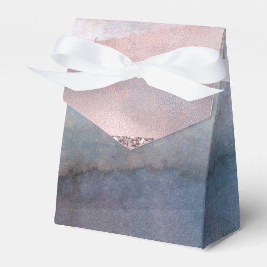 Modernes Aquarell Blau & Rose Gold Pink Gefallen Geschenkschachtel (Vorderseite)