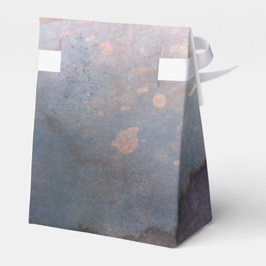 Modernes Aquarell Blau & Rose Gold Pink Gefallen Geschenkschachtel (Rückseite)