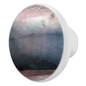 Modernes Aquarell Blau & Rose Gold Rosa Rosa Blush Keramikknauf (Rechts)