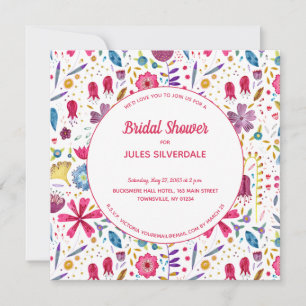 Modernes Aquarell Blumenrosa Lila Einladung