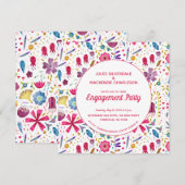 Modernes Aquarell Blumenrosa Lila Einladung (Vorne/Hinten)
