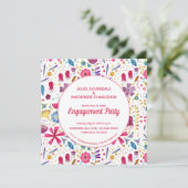 Modernes Aquarell Blumenrosa Lila Einladung (Stehend Vorderseite)