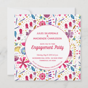 Modernes Aquarell Blumenrosa Lila Einladung