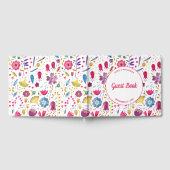 Modernes Aquarell Blumenrosa Lila Gästebuch (Voll)