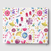 Modernes Aquarell Blumenrosa Lila Gästebuch (Rückseite)