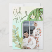 Modernes Aquarell Floral Islamisches Eid Mubarak F Einladung (Vorderseite)